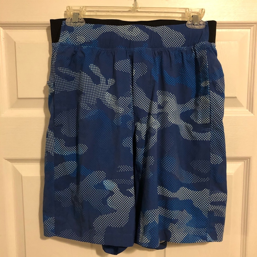 Lululemon Blue Camo Pace Breaker Shorts 9” inseam